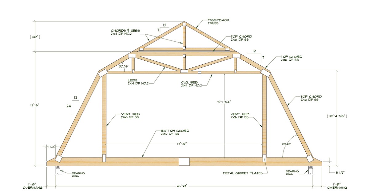 12×16 gambrel shed plans & blueprints for barn style shed