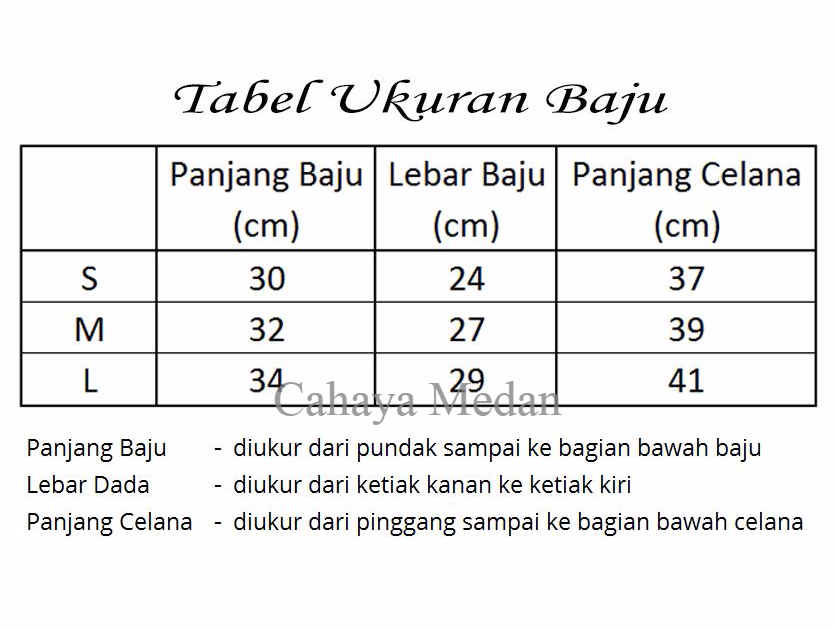  Tabel  Ukuran  Celana  Panjang Anak  Laki  Laki  Berbagai Ukuran 