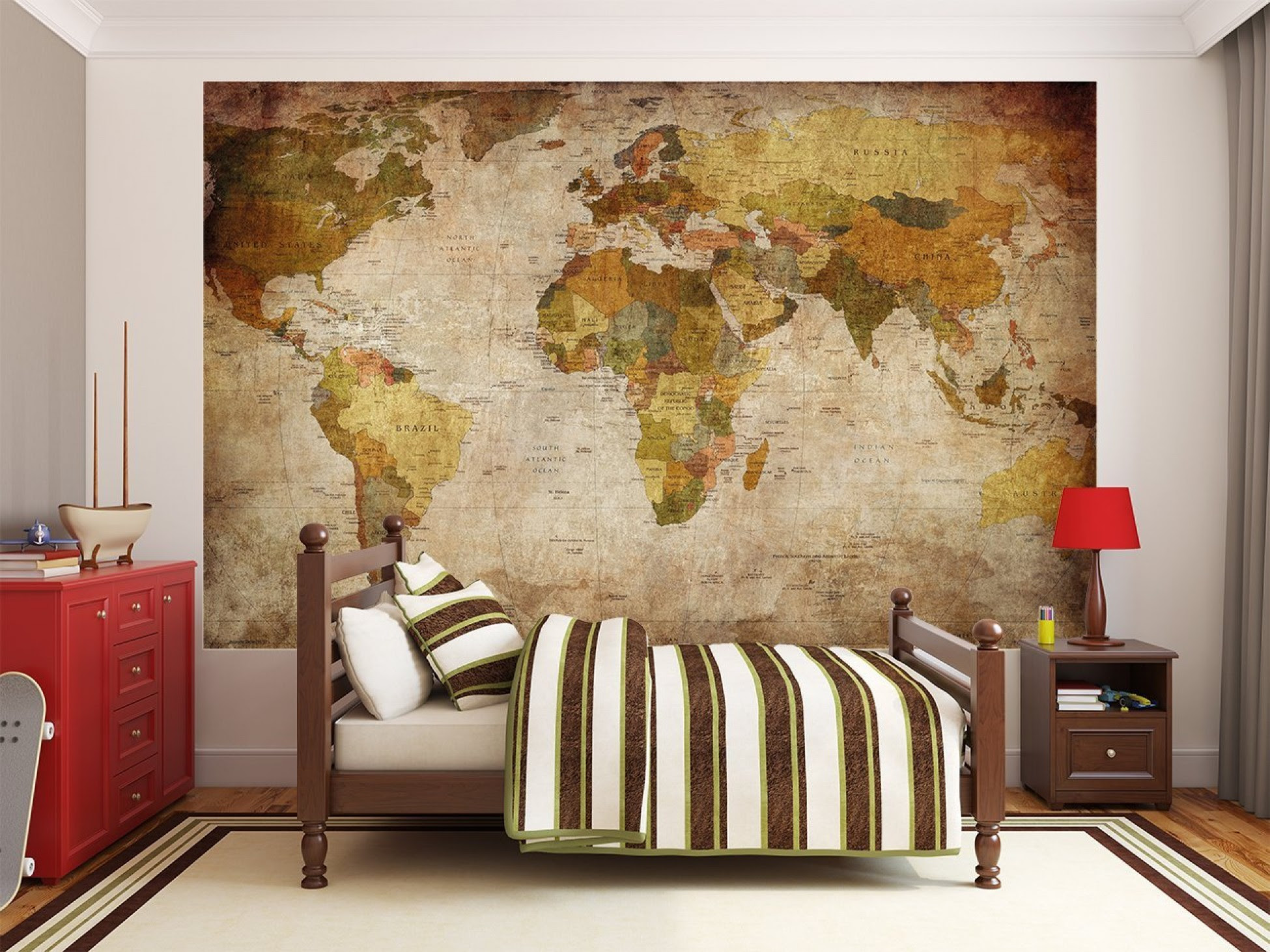 World Map Photo Wallpaper Mural Vintage Retro Motif XXL World Map World Map Photo Wallpaper Mural Vintage Retro Motif XXL World Map