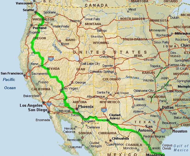 Map United States Southwest Direct Map