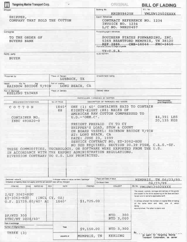 Klauuuudia Ocean Bill Of Lading Template