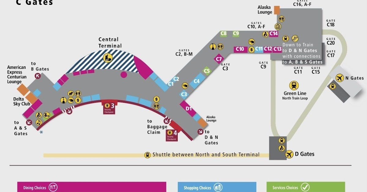 Seattle Tacoma Airport Terminal Map Topographic Map World