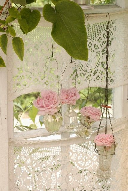 Lace doily curtains