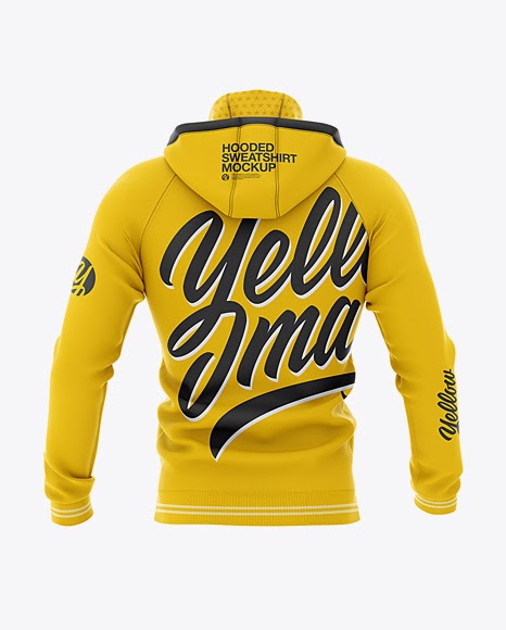 Download Men's Hooded Sweatshirt PSD Mockup Back View | Download ...