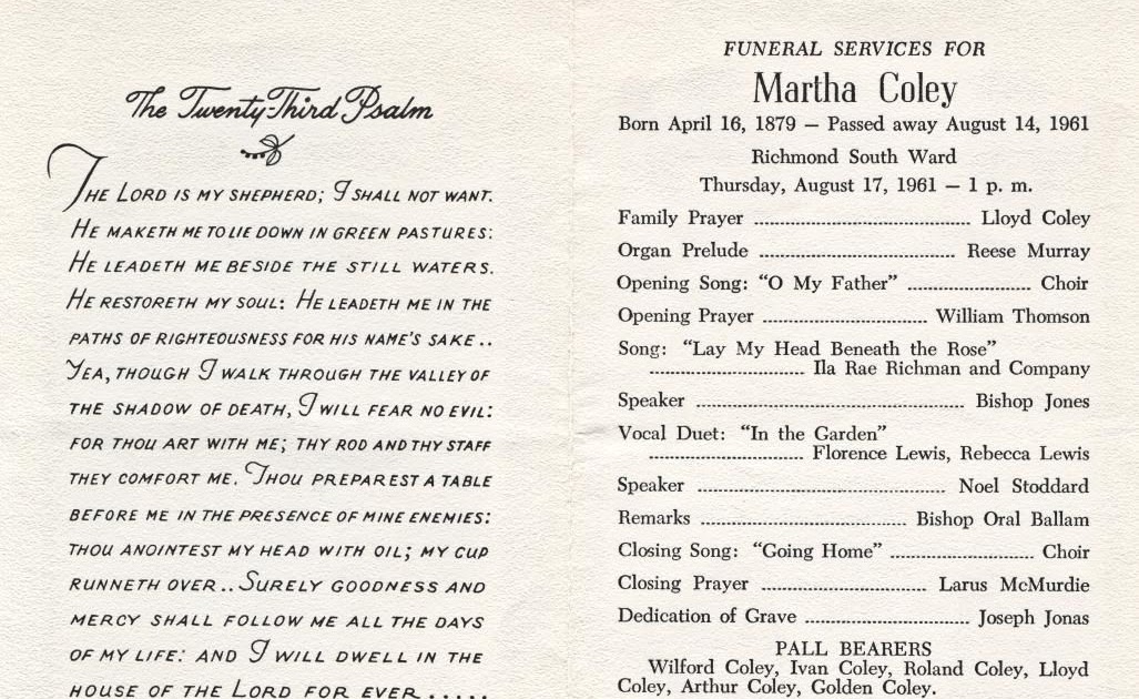 Traditional Catholic Funeral Program Template