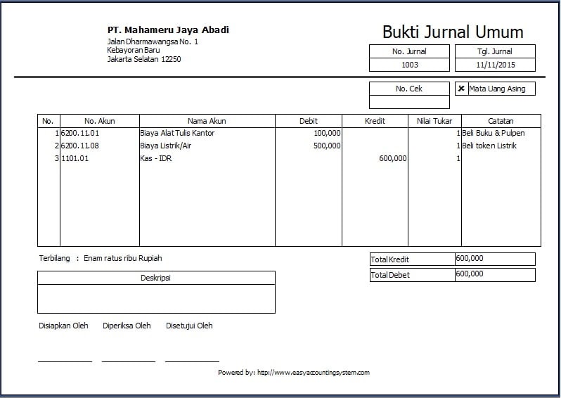 Contoh Jurnal Faktur - Contoh Akar