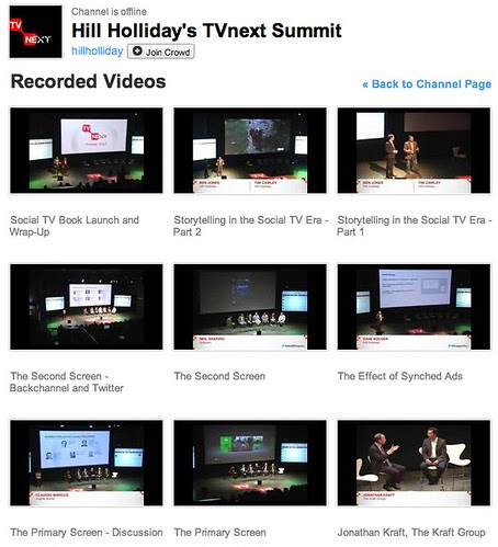 Archived LIVE Videos of Hill Holliday's TVnext Summit on USTREAM by stevegarfield
