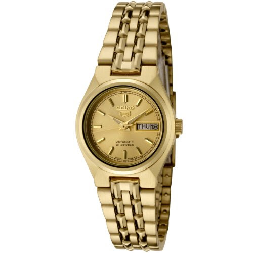 %% Sale Seiko Women's SYMA04 Seiko 5 Automatic Gold Dial Gold-Tone ...