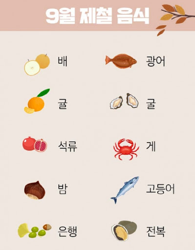 9 종류의 가을 계절 음식 1