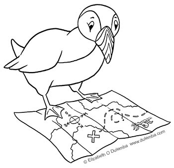 dulemba: Coloring Page Tuesday - Puffin Treasure