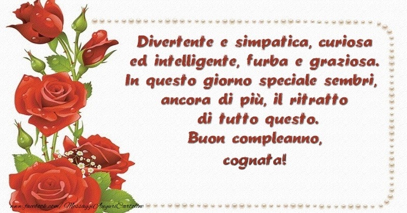 Frasi Buon Compleanno Cognata