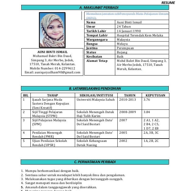 Contoh Resume Yang Terbaik Bahasa Inggeris - Contoh 36