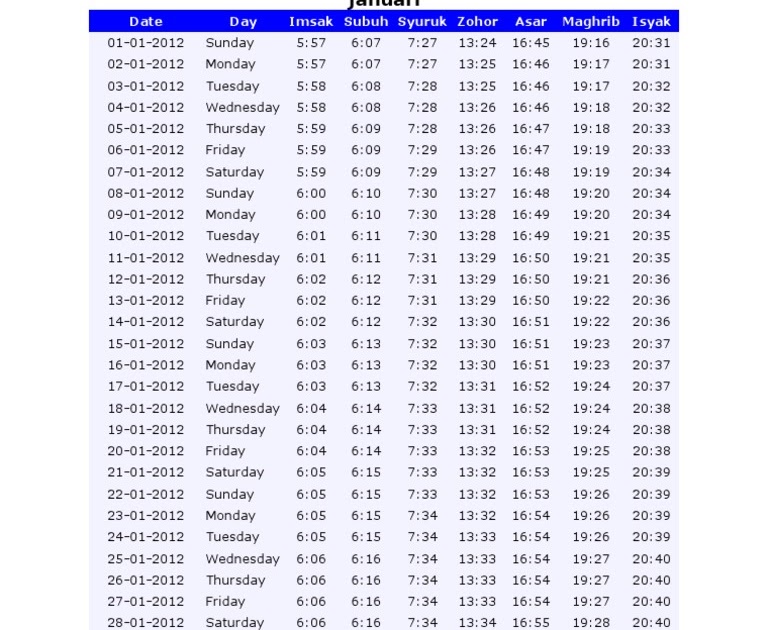 jadwal