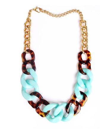 http://www.pinterest.com/pin/208150814002478560/ mint + tortoise chain necklace