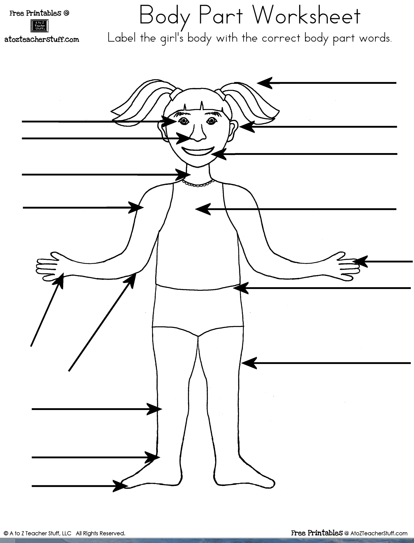 22 LABEL THE BODY PARTS WORKSHEET KINDERGARTEN