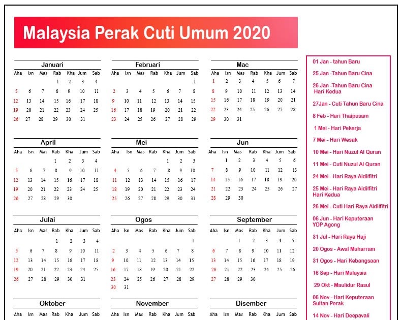 cuti umum melaka 2017