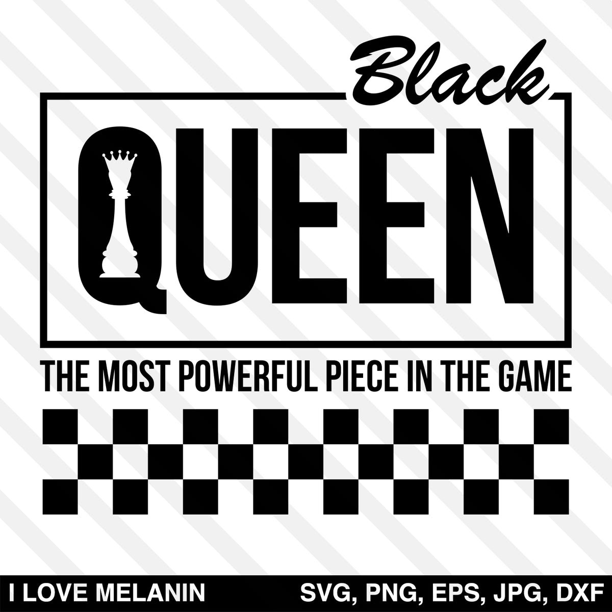 Download Black Queen Chess Checkered SVG - I Love Melanin