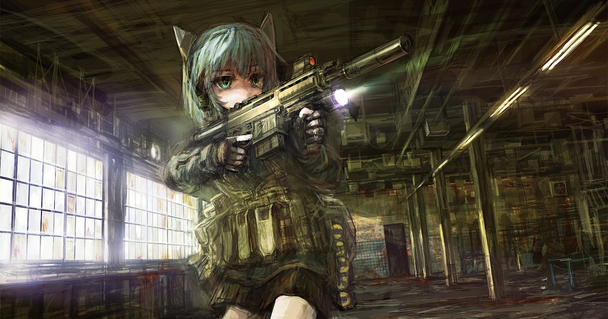 10. Blue Haired Girl with a Machine Gun - wide 9