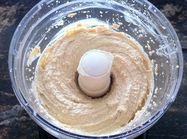 Lemon Garlic Hummus in Food Processor