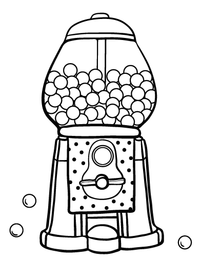 Gumball Machine Coloring Pages - Coloring and Drawing