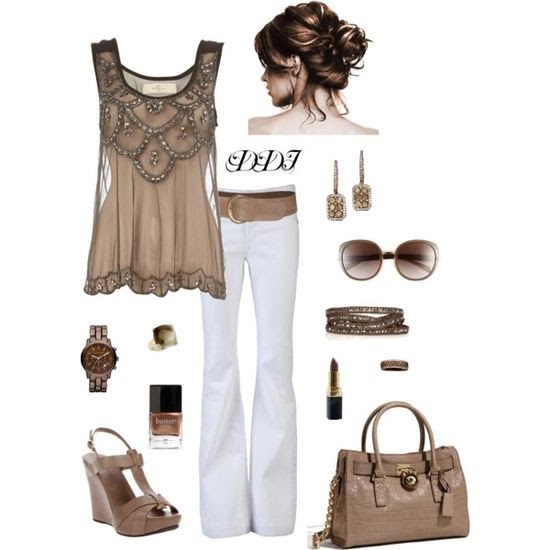 Summer Outfit Collections: Summer Outfits | Taupe and White ...