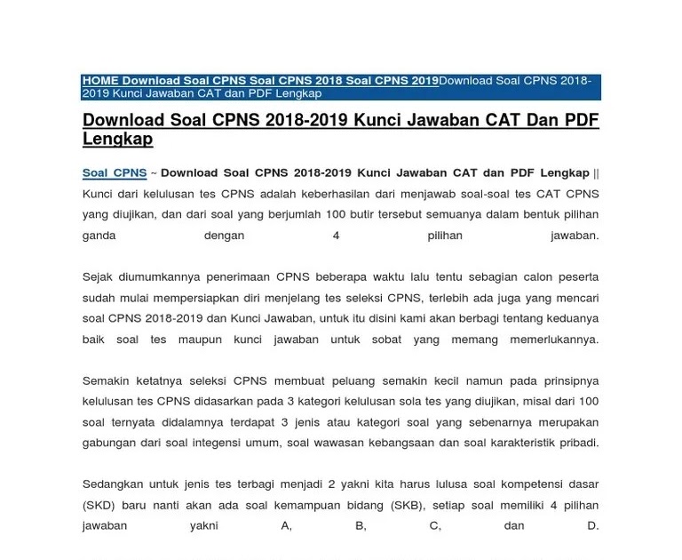 ★ View soal cpns 2019 dan kunci jawaban png