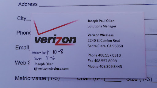 Cell Phone Store «Verizon», reviews and photos, 2240 El Camino Real, Santa Clara, CA 95050, USA