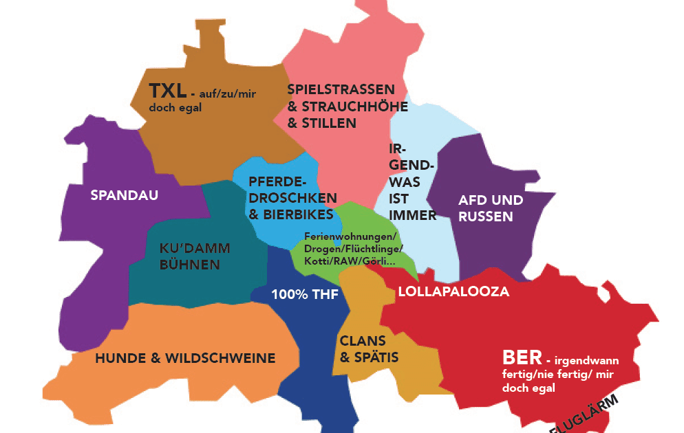 Stadtplan Berlin Bezirke Karte Straßen : Karte von Berlin, Übersicht