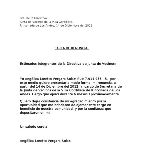 Carta De Renuncia Laboral Voluntaria Y Agradecimiento Costa Rica