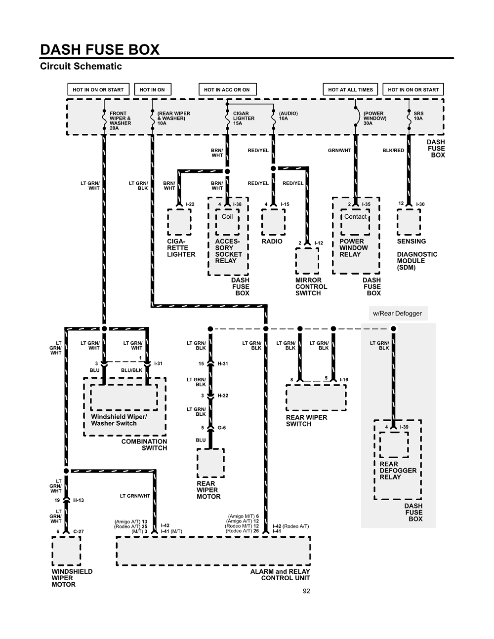 Wiring Diagram 1997 Isuzu Rodeo - Complete Wiring Schemas