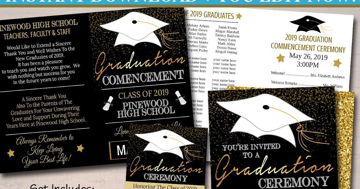 61 Graduation Program Template Editable Graduationtemplate2