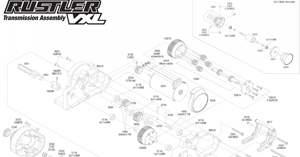 34 Traxxas Rustler Vxl Parts Diagram