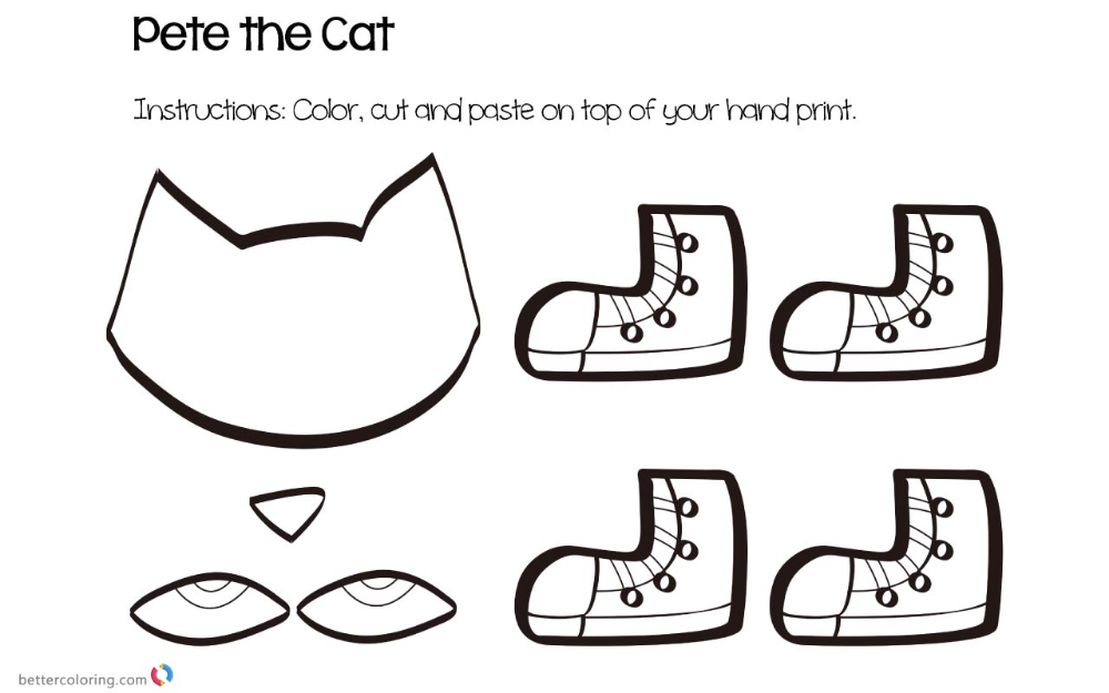 Pete The Cat Coloring Page Kindergarten 349 File For DIY T shirt Mug Decoration And More