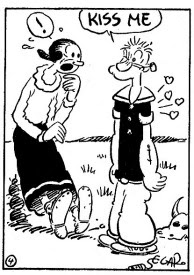Aw, look, Popeye's left shoulder is in love! Popeye by E. C. Segar