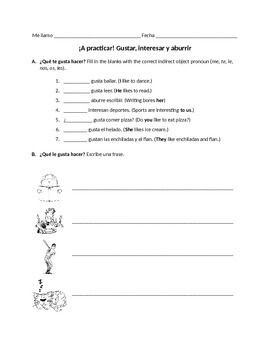 Gustar And Verbs Like Gustar Worksheet Answer Key | schematic and