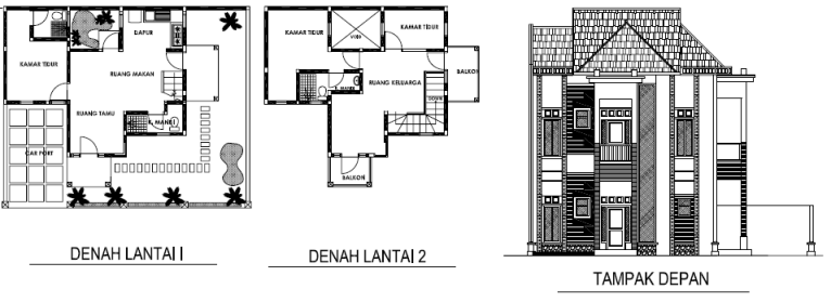 Denah Rumah 10x10 2 Lantai Pelephante