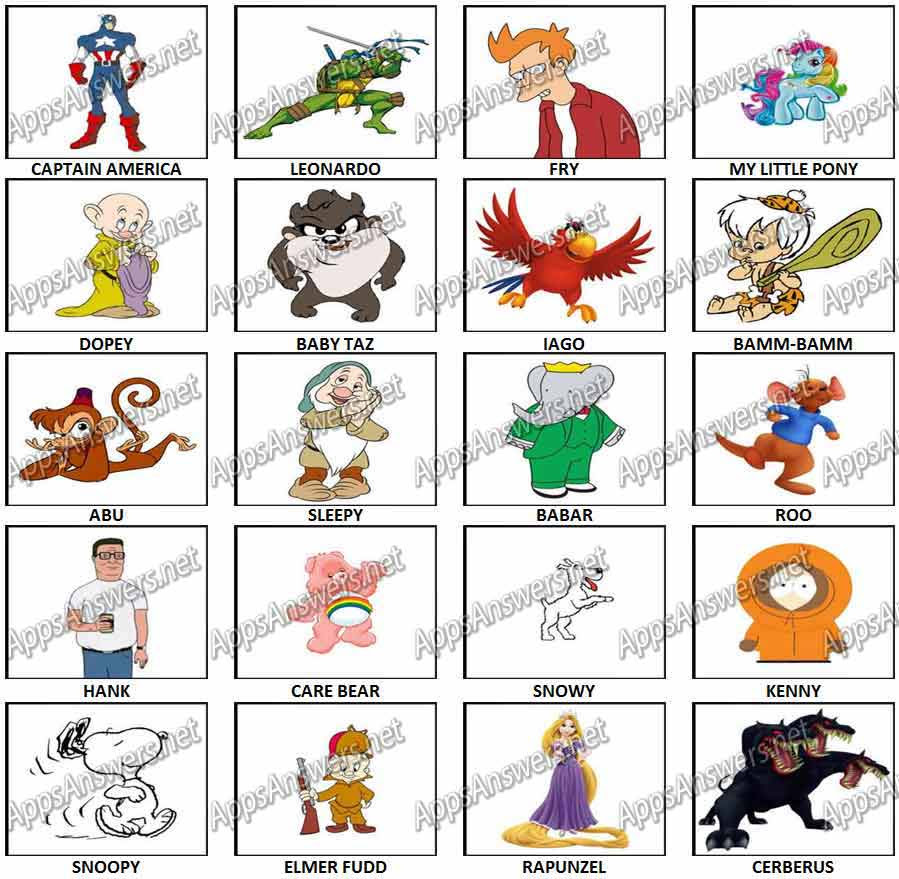 All Cartoon Characters Names And Pictures