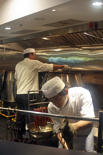 Watch chefs in action in the display kitchen