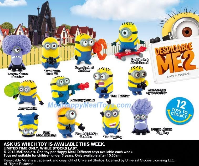 Despicable Me 2 Happy Meal Toys For Sale Toywalls