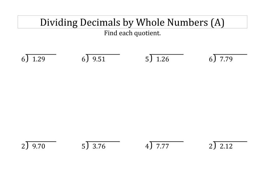 Long Multiplication With Decimals Worksheet Tes