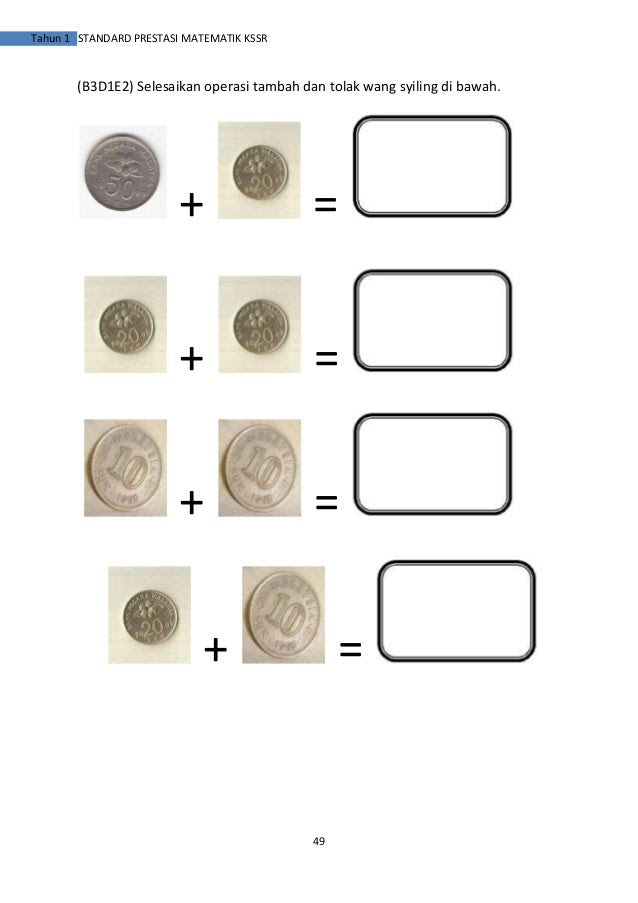 Soalan Matematik Wang Tahun 3 - Terengganu s