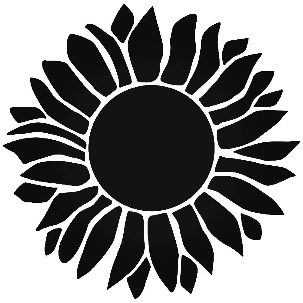 Free SVG Silhouette Sunflower Svg Black And White 7980+ File SVG PNG