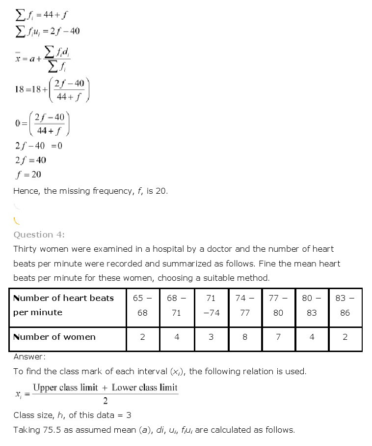 NCERT Solutions for Class 10th Maths Chapter 14 - Statistics