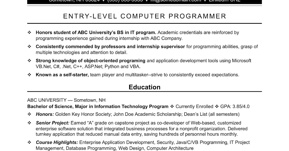 internship-computer-science-cv-template