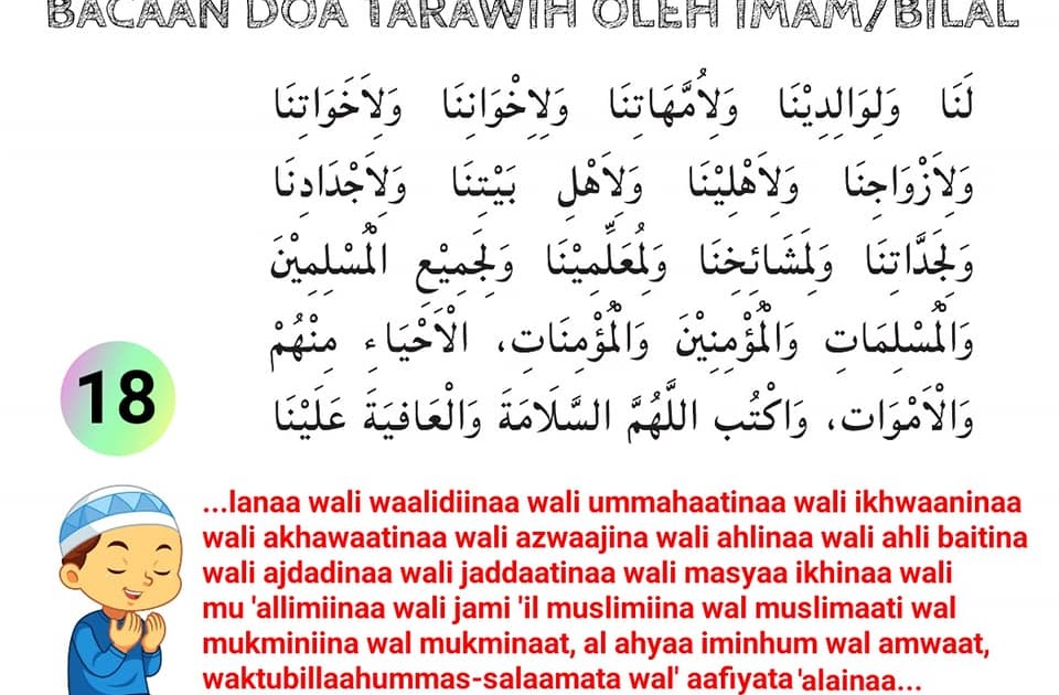 Panduan Solat Tarawih 8 Rakaat / Salam Ramadhan: Bacaan dan Selawat