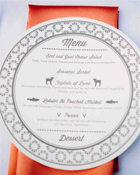 Unique Menu Cards and Displays Martha Stewart Weddings Unique Menu Cards and Displays Martha Stewart Weddings