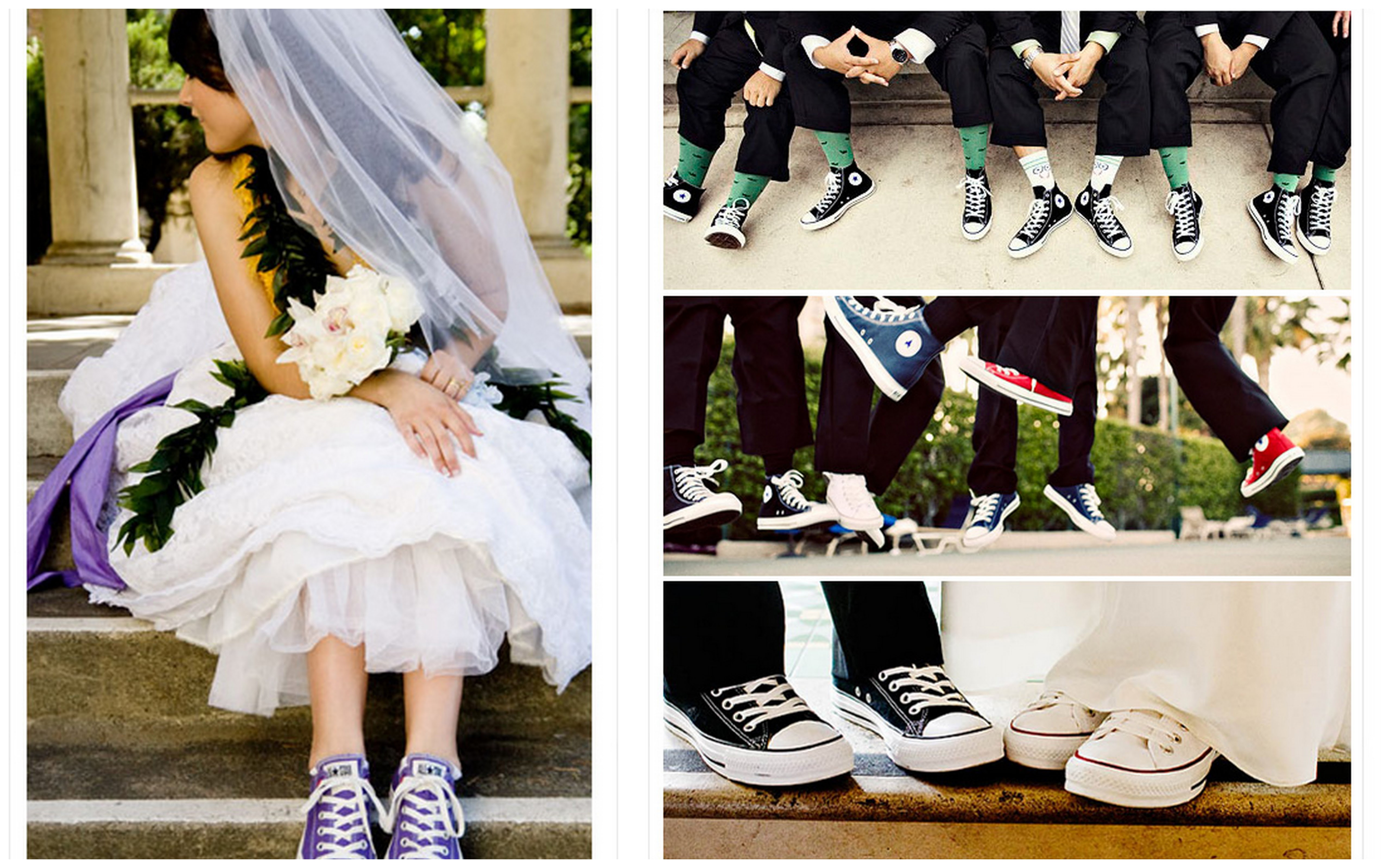 groom wearing sneakers wedding