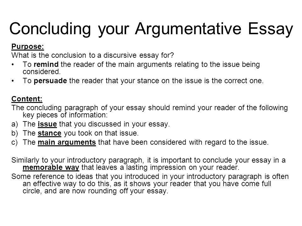 argumentive essay conclusion