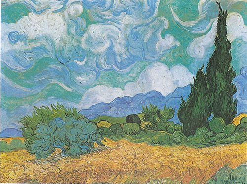 Van Gogh - Weizenfeld mit Zypressen3