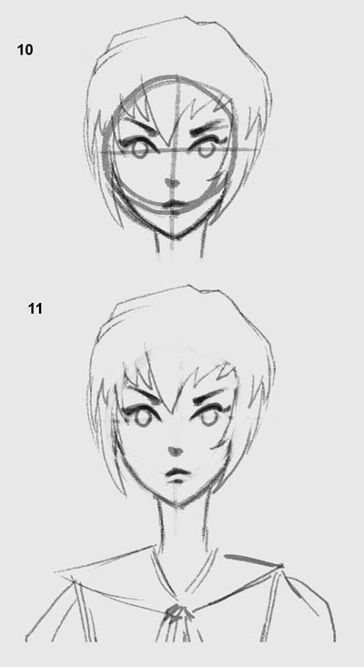 How to draw Anime Girl Face.